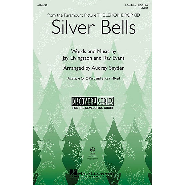 Hal Leonard Silver Bells (Discovery Level 2) 3-Part Mixed by Bing Crosby arranged by Audrey Snyder