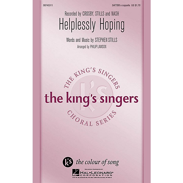 Hal Leonard Helplessly Hoping SATTBB A Cappella by Crosby, Stills & Nash arranged by Philip Lawson