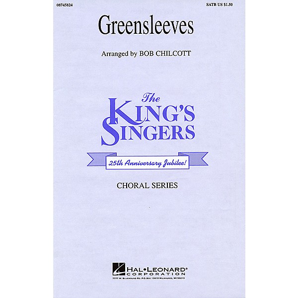 Hal Leonard Greensleeves SATB by The King's Singers arranged by Bob Chilcott