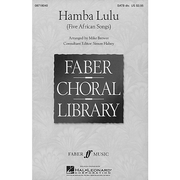Hal Leonard Hamba Lulu - Five African Songs (Collection) SATB DV A Cappella arranged by Mike Brewer