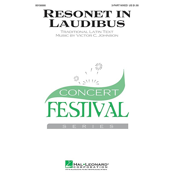 Hal Leonard Resonet in Laudibus 3-Part Mixed composed by Victor C. Johnson