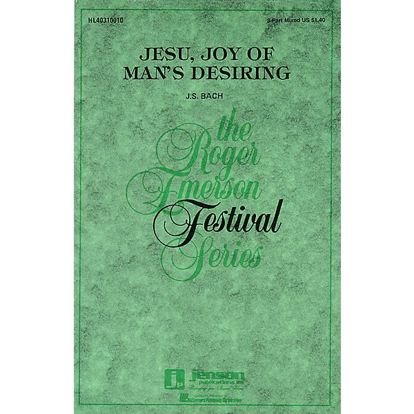 Hal Leonard Jesu, Joy of Man's Desiring 3-Part Mixed arranged by Roger Emerson