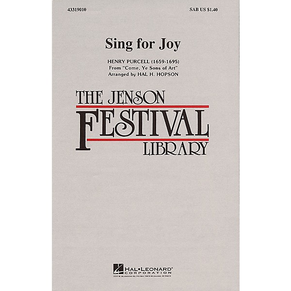 Hal Leonard Sing for Joy SAB arranged by Hal Hopson