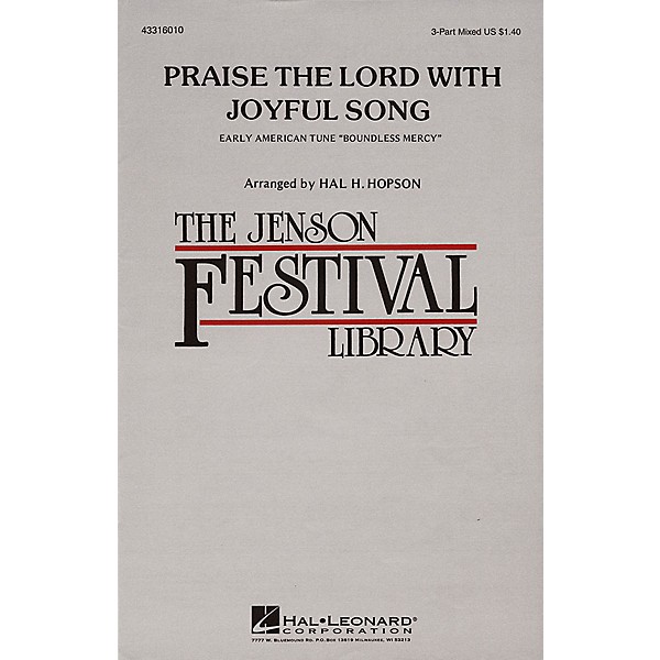 Hal Leonard Praise the Lord with Joyful Song 3-Part Mixed arranged by Hal Hopson