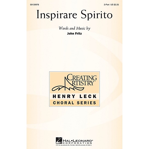 Hal Leonard Inspirare Spirito 2-Part composed by John Fritz