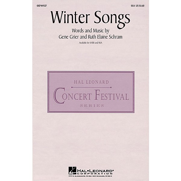 Hal Leonard Winter Songs SSA composed by Ruth Elaine Schram
