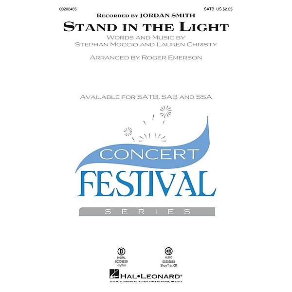 Hal Leonard Stand in the Light SATB arranged by Roger Emerson