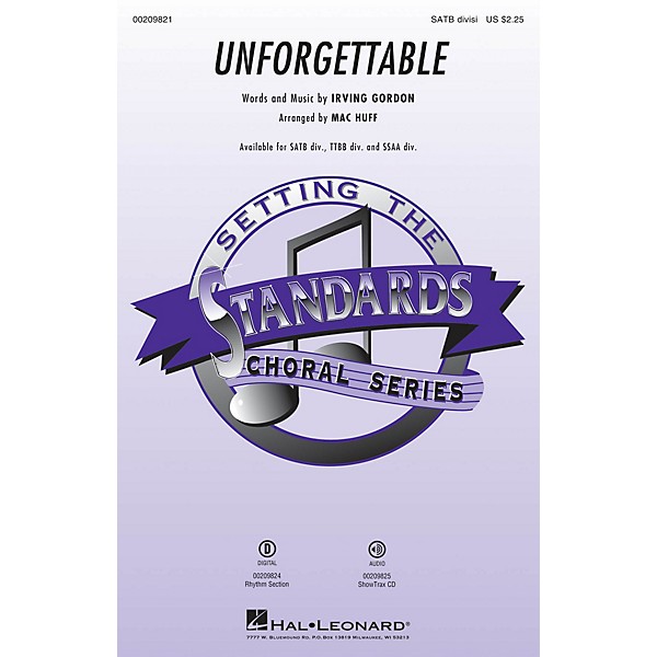 Hal Leonard Unforgettable SATB Divisi arranged by Mac Huff