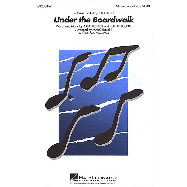 Hal Leonard Under the Boardwalk SATB a cappella by The Drifters arranged by Mark Brymer