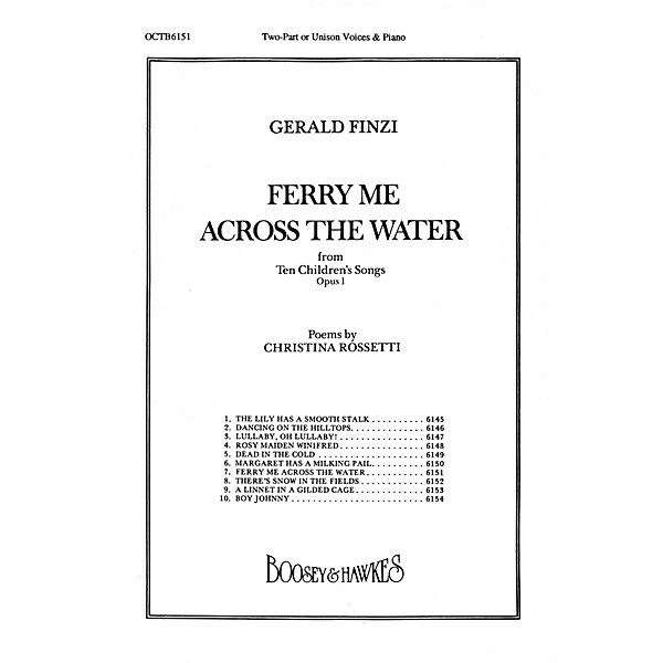 Boosey and Hawkes Ferry Me Across the Water (from Ten Children's Songs, Op. 1) UNIS composed by Gerald Finzi