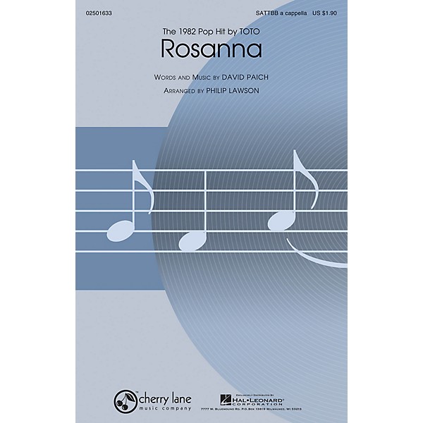 Cherry Lane Rosanna SATTBB A Cappella by Toto arranged by Philip Lawson