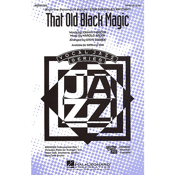 Hal Leonard That Old Black Magic SATB arranged by Steve Zegree