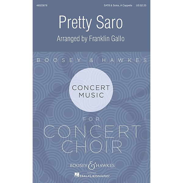 Boosey and Hawkes Pretty Saro SATB a cappella arranged by Franklin Gallo