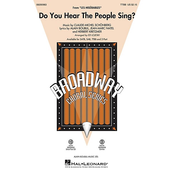 Hal Leonard Do You Hear the People Sing? (from Les Misérables) TTBB arranged by Ed Lojeski