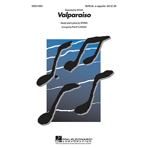 Hal Leonard Valparaiso SATB DV A Cappella by Sting arranged by Philip Lawson