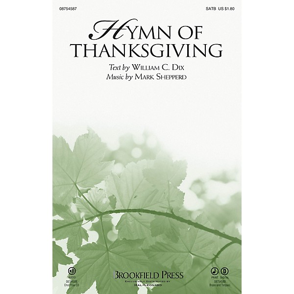 Brookfield Hymn of Thanksgiving SATB composed by Mark Shepperd