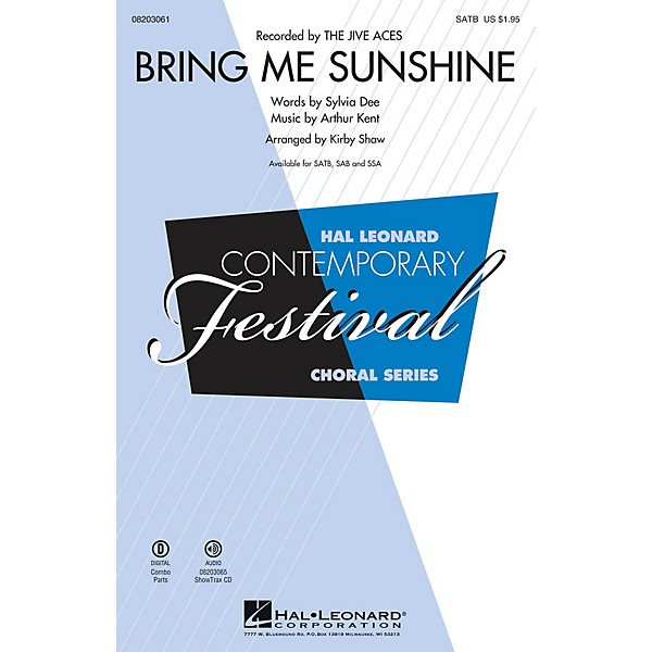Hal Leonard Bring Me Sunshine SATB arranged by Kirby Shaw