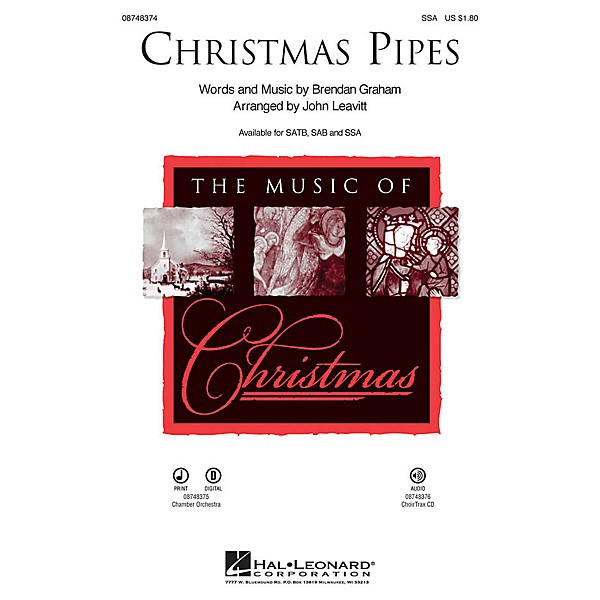 Hal Leonard Christmas Pipes SSA arranged by John Leavitt
