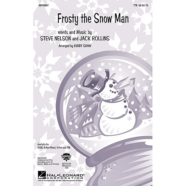 Hal Leonard Frosty the Snow Man TTB arranged by Kirby Shaw
