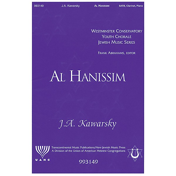 Transcontinental Music Al Hanissim (For the Miracles) SATB composed by J.A. Kawarsky (E-print only)