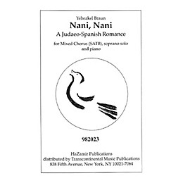 Transcontinental Music Nani, Nani SATB arranged by Yehezkel Braun