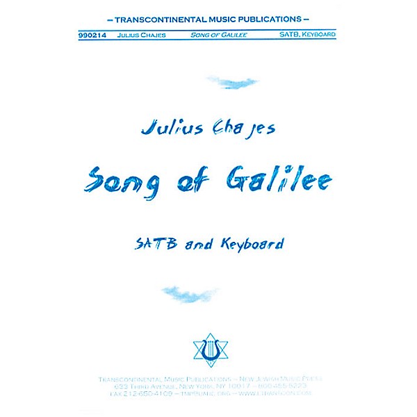 Transcontinental Music Song of Galilee SATB composed by Julius Chajes