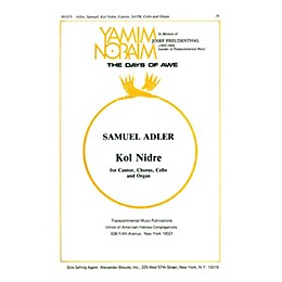 Transcontinental Music Kol Nidrei SATB arranged by Samuel Adler