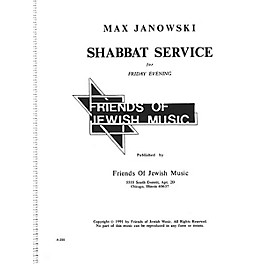 Transcontinental Music Shabbat Service For Friday Evening SATB composed by Max Janowski