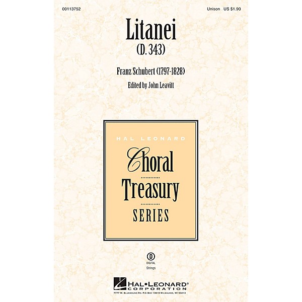Hal Leonard Litanei UNIS composed by Franz Schubert