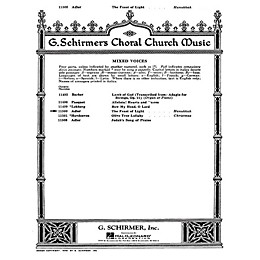 G. Schirmer The Feast of Light SATB composed by S Adler