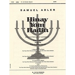 G. Schirmer Uv'shofar Gadol (No. 3 from Four Prayers from the High Holyday Liturgy) SATB composed by Samuel Adler