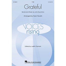 Hal Leonard Grateful (Voices Rising) TTBB composed by John Bucchino