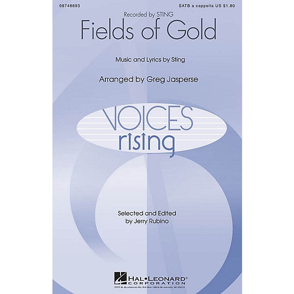 Hal Leonard Fields of Gold SATB DV A Cappella by Sting arranged by Greg Jasperse