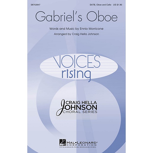Hal Leonard Gabriel's Oboe SATB OBOE AND CELLO arranged by Craig Hella Johnson