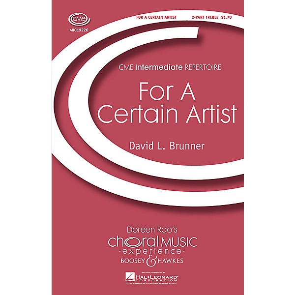 Boosey and Hawkes For a Certain Artist (CME Intermediate) 2-Part composed by David Brunner