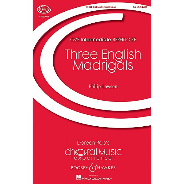 Boosey and Hawkes Three English Madrigals (CME Intermediate) Unison/2-Part Treble composed by Philip Lawson