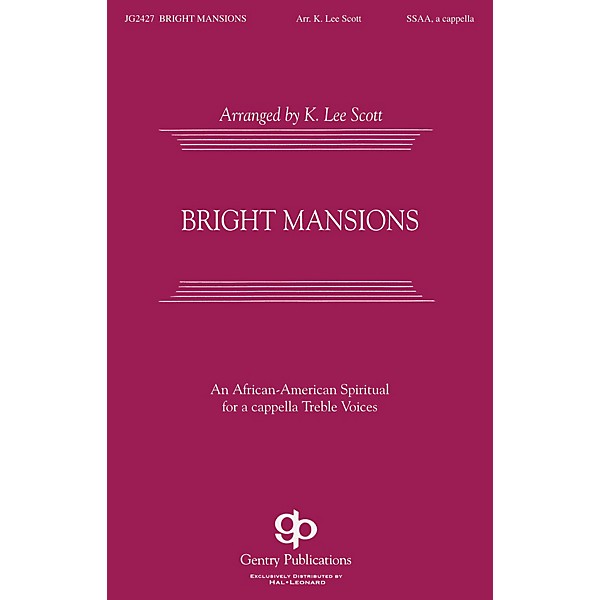 Fred Bock Music Bright Mansions SATB DV A Cappella arranged by K. Lee Scott