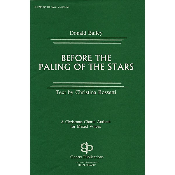 Fred Bock Music Before the Paling of the Stars SATB DV A Cappella composed by Donald Bailey