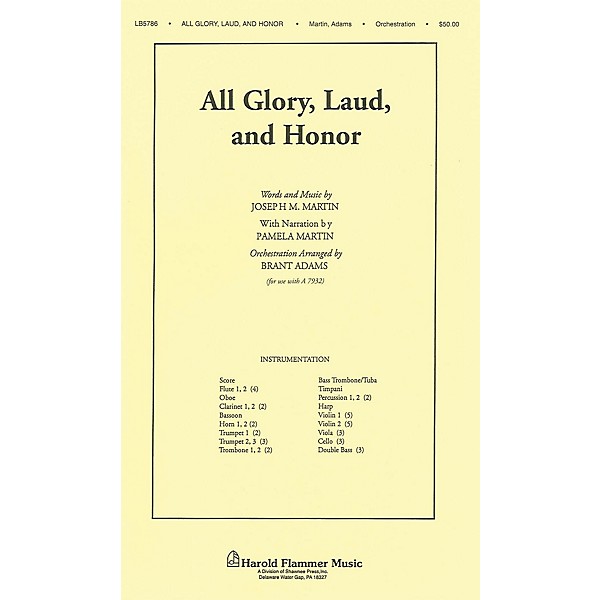 Shawnee Press All Glory, Laud and Honor (from A Time for Alleluia) Score & Parts arranged by Joseph M. Martin