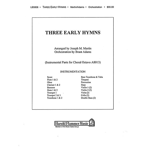 Shawnee Press Three Early Hymns (from The Legacy of Faith) Score & Parts arranged by Joseph M. Martin