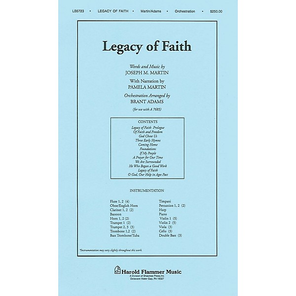 Shawnee Press Legacy of Faith Score & Parts arranged by Brant Adams