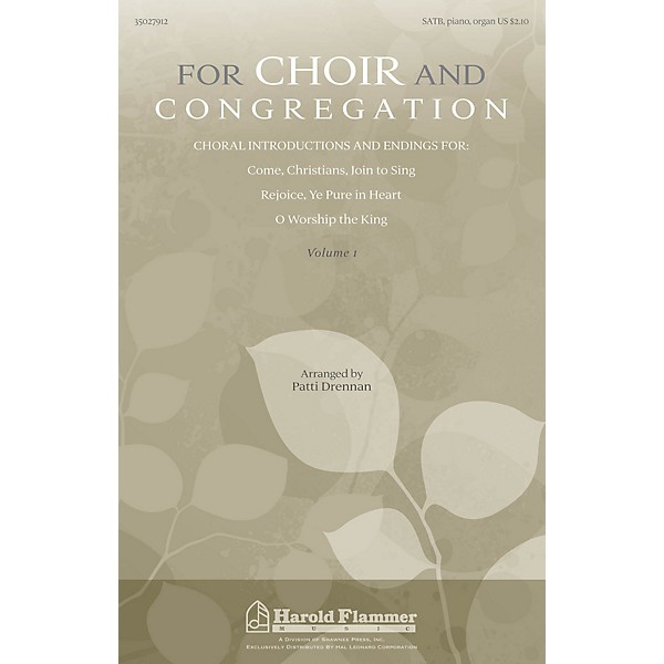 Shawnee Press For Choir and Congregation, Volume 1 SATB, PIANO AND ORGAN arranged by Patti Drennan