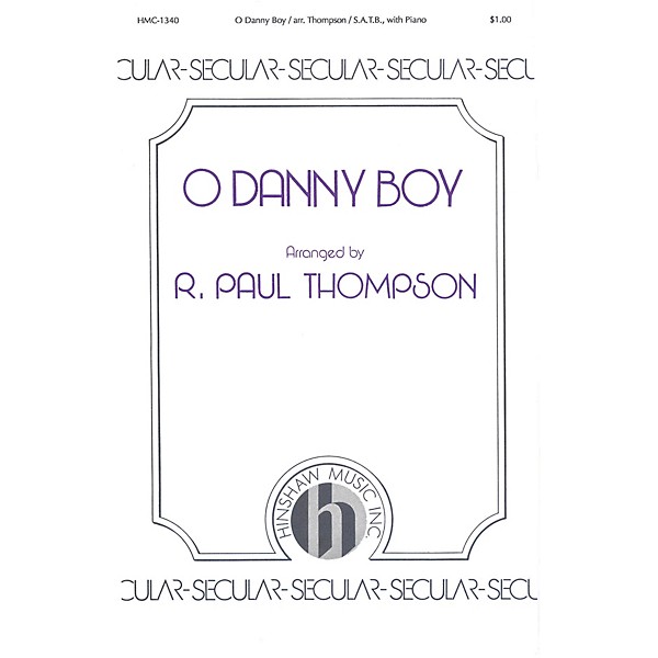 Hinshaw Music O Danny Boy SATB arranged by Thompson