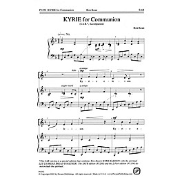 Pavane Kyrie for Communion SAB composed by Ron Kean