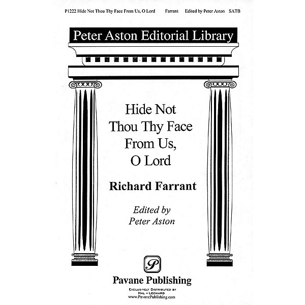 Pavane Hide Not Thou Thy Face SATB arranged by Peter Aston