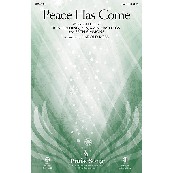 PraiseSong Peace Has Come SATB by Hillsong United arranged by Harold Ross