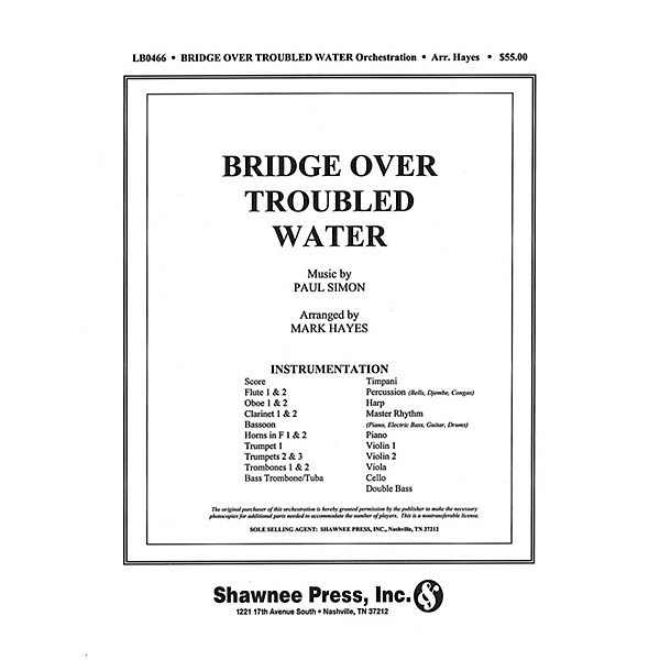 Shawnee Press Bridge over Troubled Water (Orchestration) Score & Parts arranged by Mark Hayes