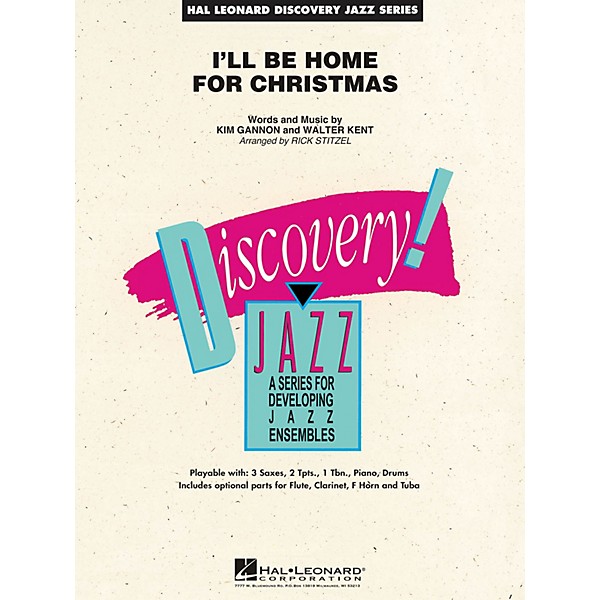 Hal Leonard I'll Be Home for Christmas Jazz Band Level 1.5 Arranged by Rick Stitzel