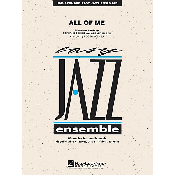 Hal Leonard All of Me Jazz Band Level 2 Arranged by R Holmes