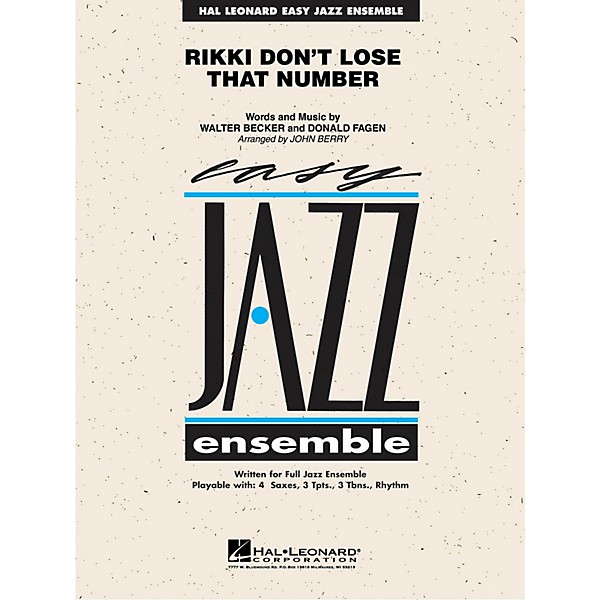 Hal Leonard Rikki Don't Lose That Number Jazz Band Level 2 by Steely Dan Arranged by John Berry